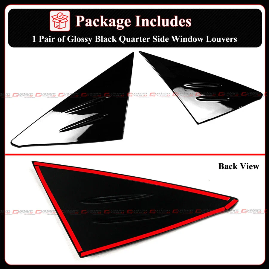 For 2022-2026 Honda Civic Hatchback Type R FL5 M Style Gloss Black Side Window Louver - Image 4