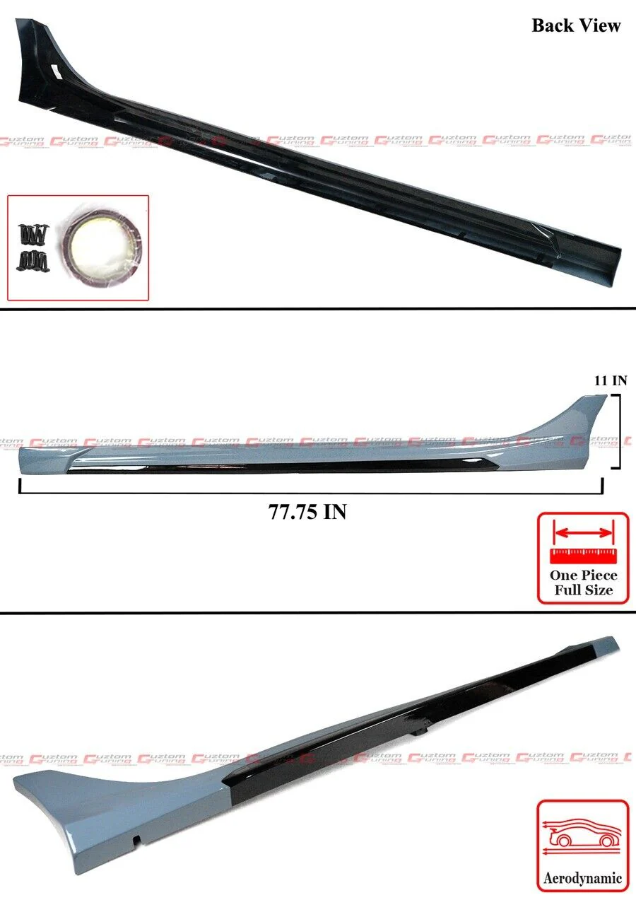 For 2022-2026 Honda Civic GF Bodykit V1 Sonic Gray Black 2 Tone Side Skirt Extension - Image 2