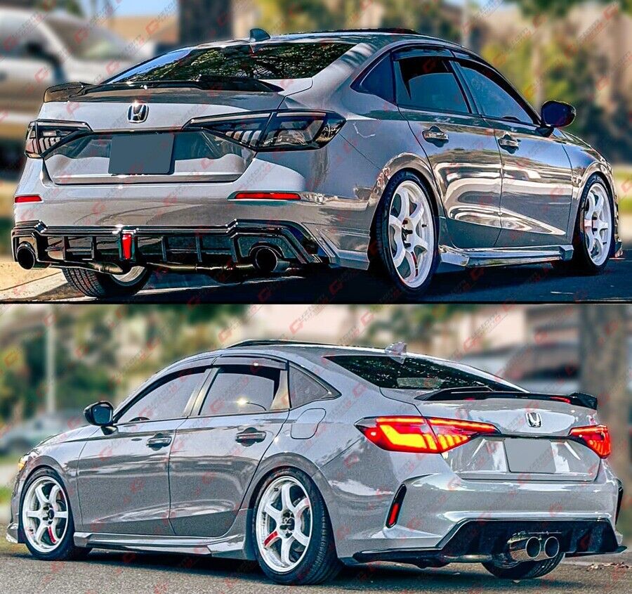 For 2022-2026 Honda Civic GF Bodykit V1 Sonic Gray Black 2 Tone Side Skirt Extension - Image 4