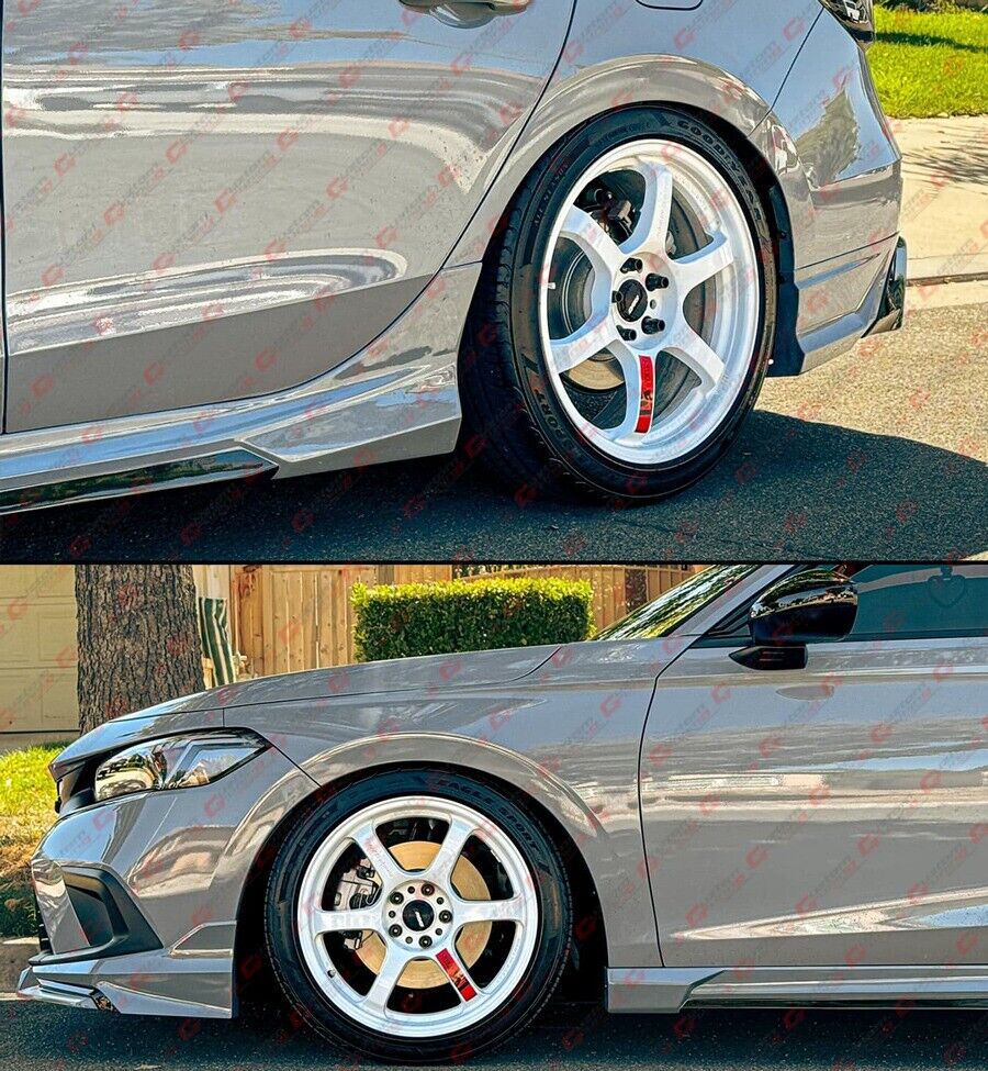For 2022-2026 Honda Civic GF Bodykit V1 Sonic Gray Black 2 Tone Side Skirt Extension - Image 5