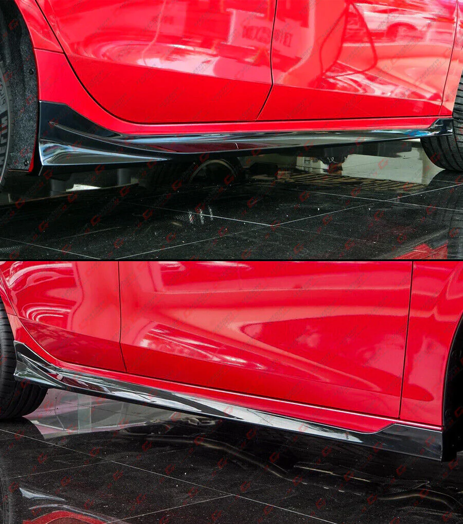 For 2022-2026 Honda Civic Sedan Hatchback RS Style Gloss Black Side Skirt Extension - Image 5