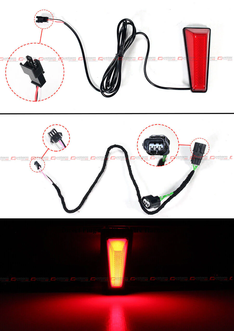 For 2022-2026 Honda Civic Sedan LED Rear Diffuser + Corner Spats Extensions Rallye Red - Image 3