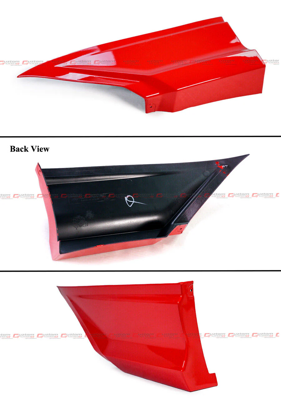 For 2022-2026 Honda Civic Sedan LED Rear Diffuser + Corner Spats Extensions Rallye Red - Image 4