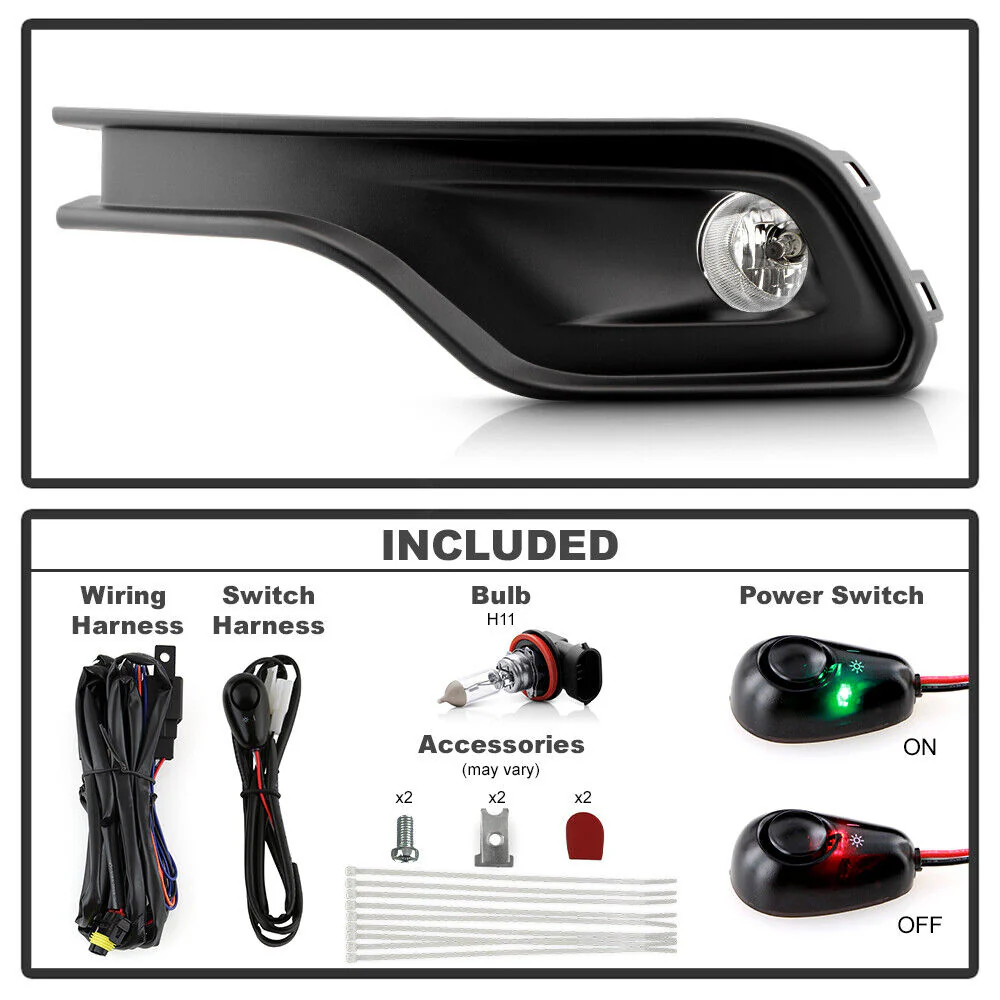 For 2022-2025 Jeep Compass Halogen Bumper Fog Lights Driving Lamps w/ Switch Set - Image 3