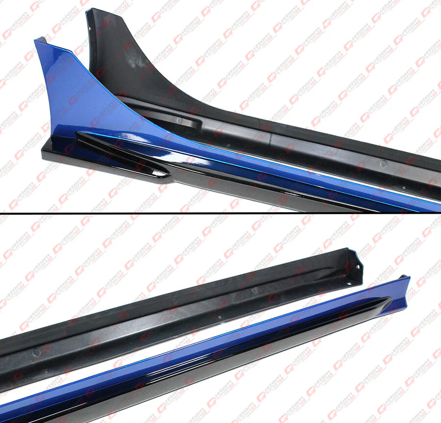 For 2022-2026 Honda Civic MC FE180 Aegean Blue Black 2 Tone Side Skirt Extension - Image 4