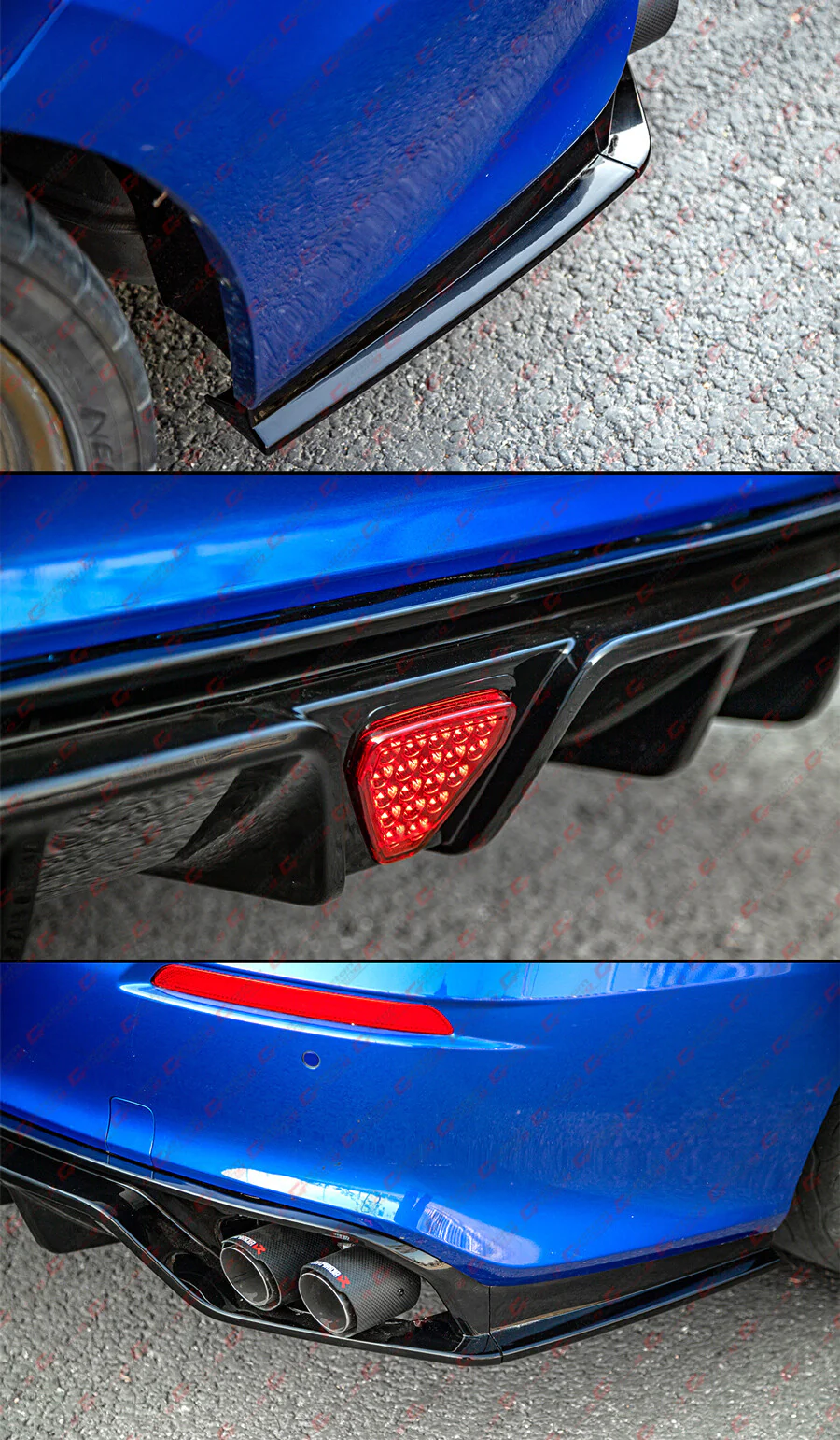 For 2022-2026 Honda Civic Mc Style Fe180 Gloss Black Rear Diffuser W/ Led Light - Image 8