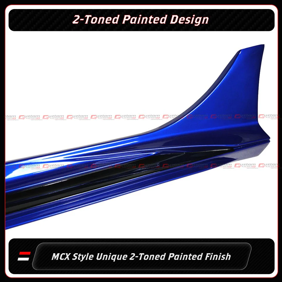 For 2022-2026 Honda Civic MCX Style Aegean Blue Black 2 Tone Side Skirt Extension - Image 7