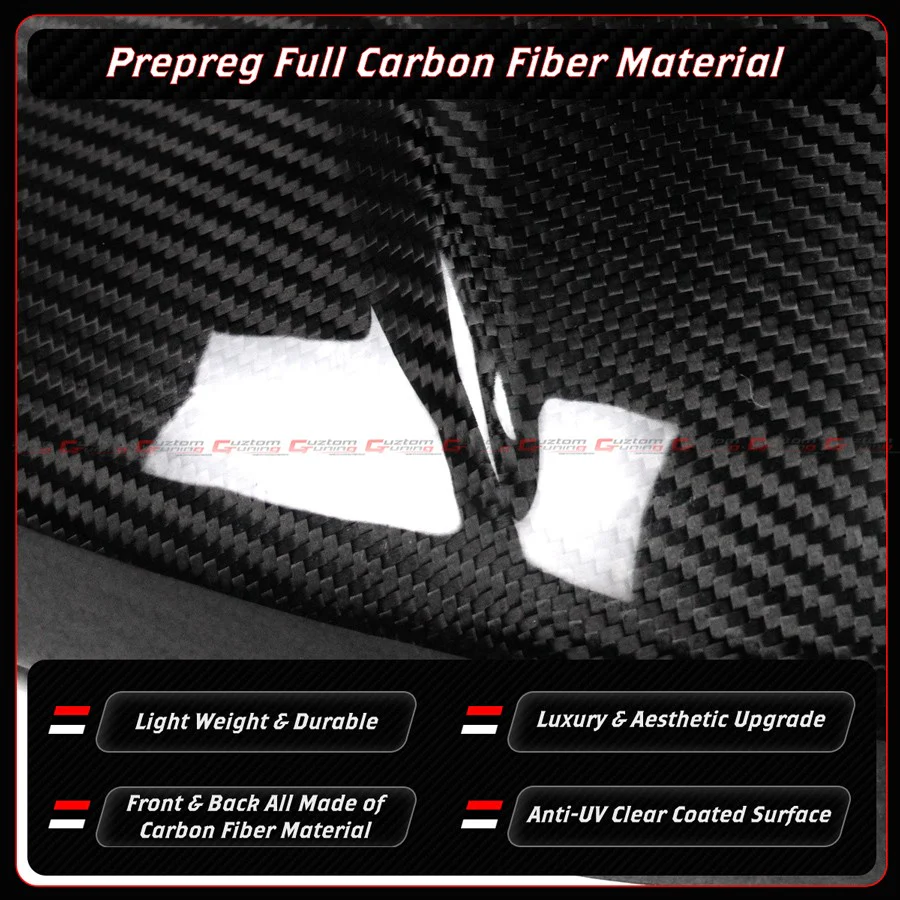 For 2022-2026 Honda Civic MU Style Full Carbon Fiber Side Mirror Cover Cap W/ Light - Direct Replacement - Image 7