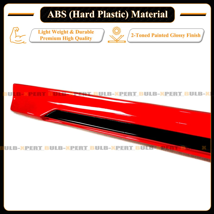 For 2022-2026 Honda Civic Sedan & Hatchback Rallye Red Black 2 Tone Side Skirt Extension - Image 5