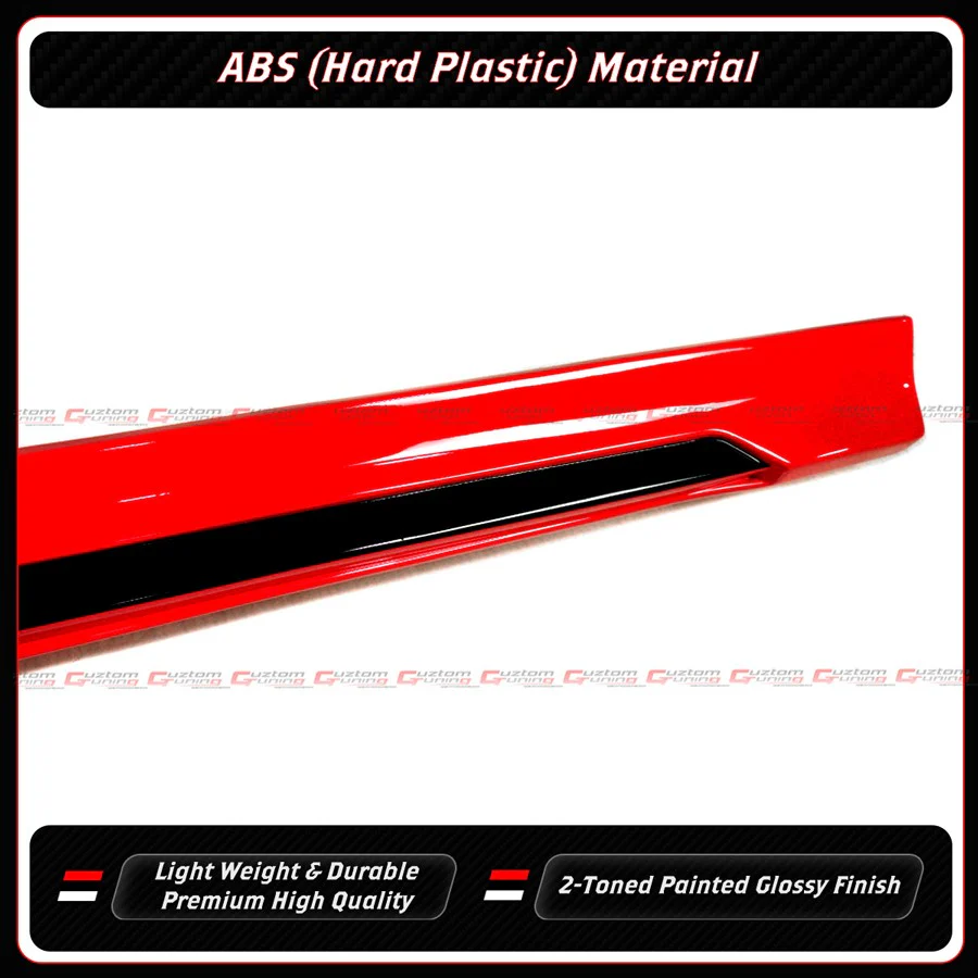 For 2022-2026 Honda Civic Sedan & Hatchback Rallye Red Black 2 Tone Side Skirt Extension - Image 6