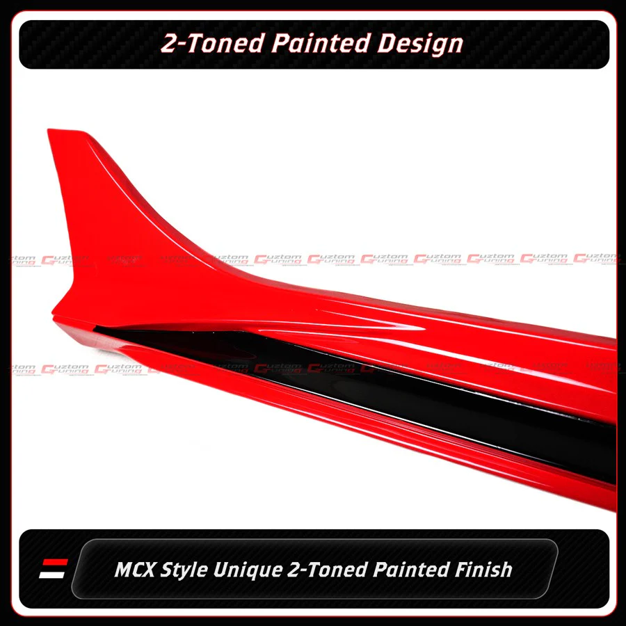 For 2022-2026 Honda Civic Sedan & Hatchback Rallye Red Black 2 Tone Side Skirt Extension - Image 7