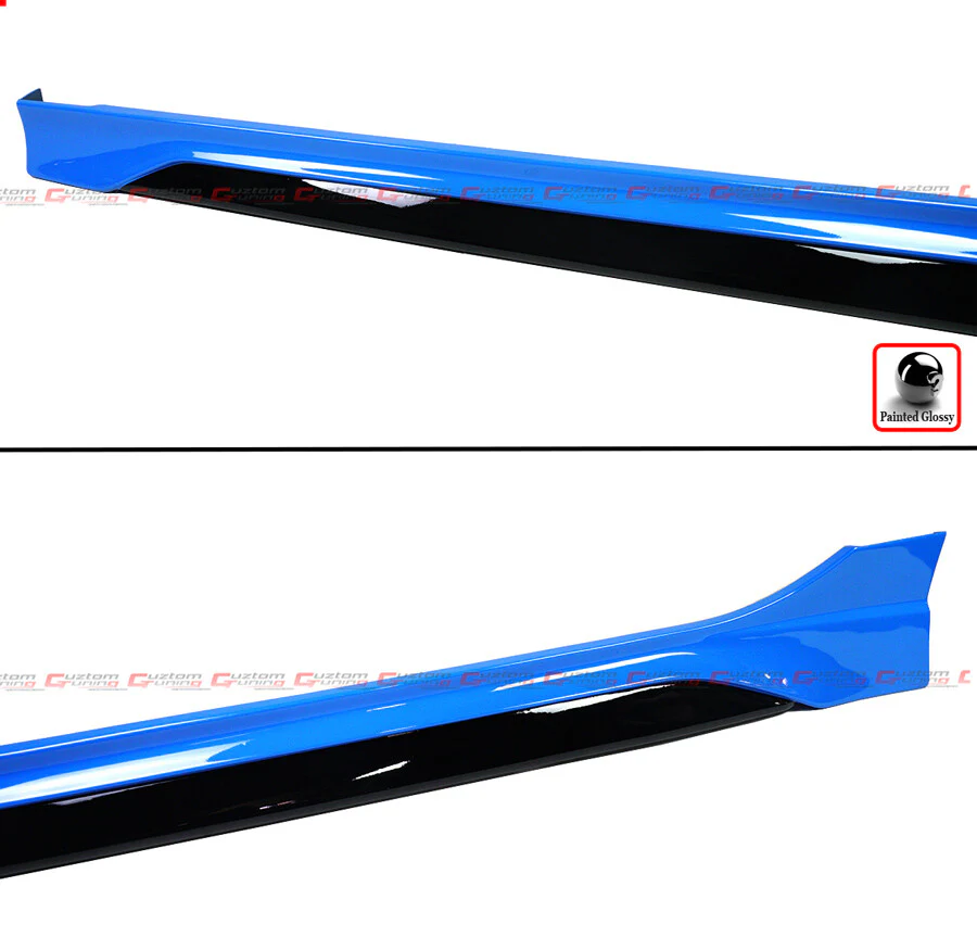 For 2022-2026 Honda Civic Yofer V1 Boost Blue Black 2-Tone Side Skirt Extension - Image 6