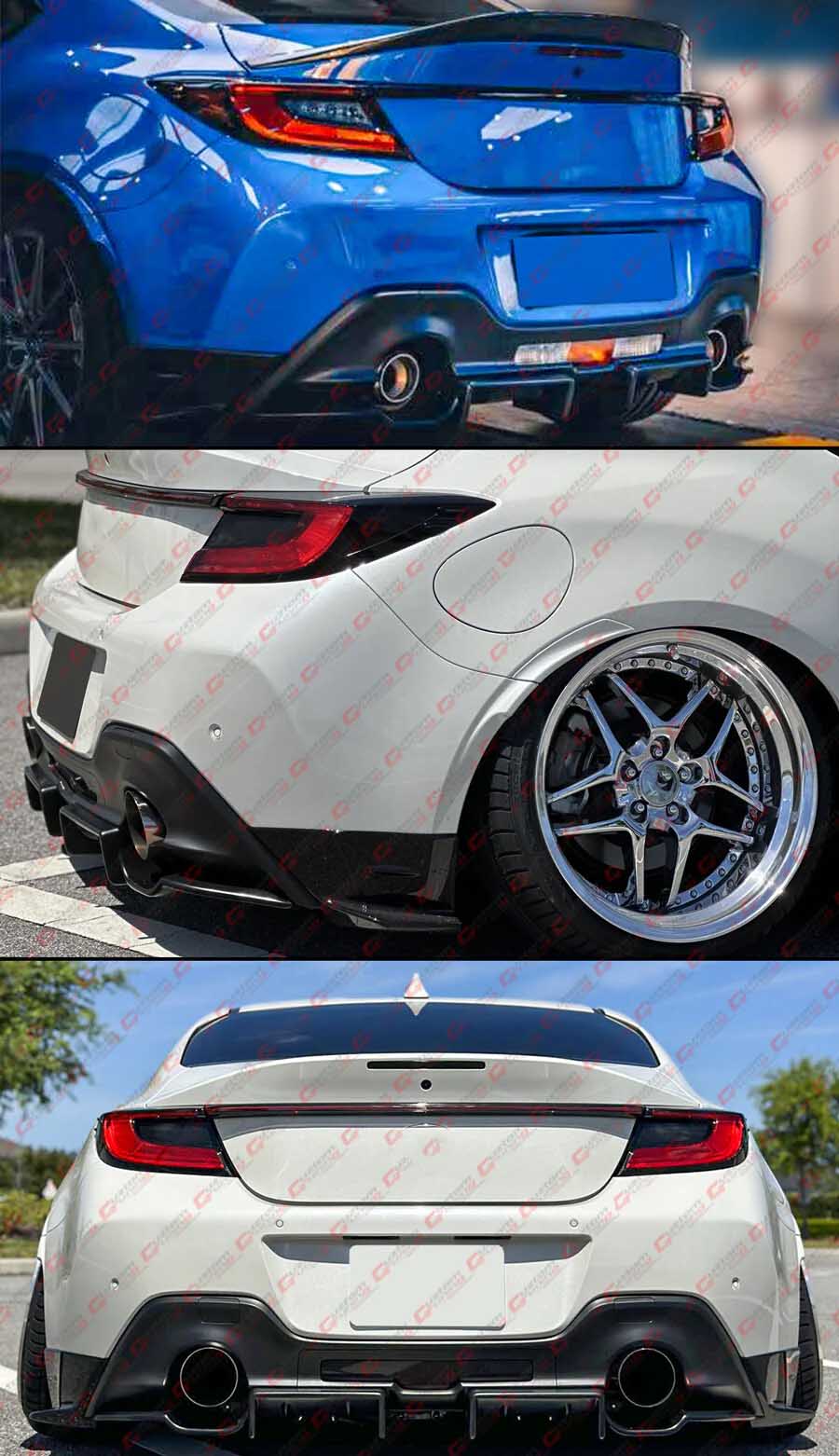 For 2022–2026 Subaru BRZ Toyota GR86 PU Rear Bumper Diffuser + Corner Spats Apron - Image 4