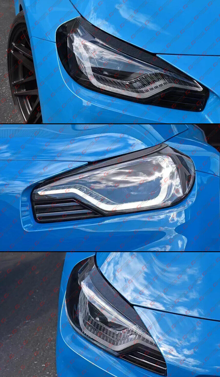 For 2023-2025 BMW G87 M2 Dry Carbon Fiber Headlight Eyelid Eyebrow Trim Cover Accent - Image 5
