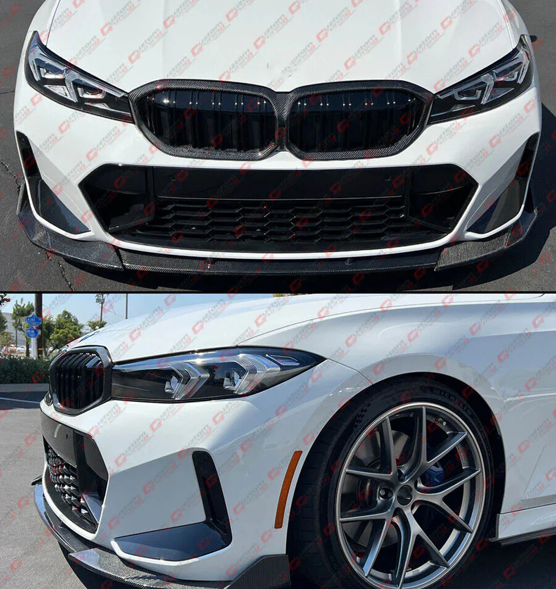 For 2023-2025 BMW M340i 330i G20 LCI M-Sport Real Carbon Fiber Front Bumper Lip Splitter - Image 7