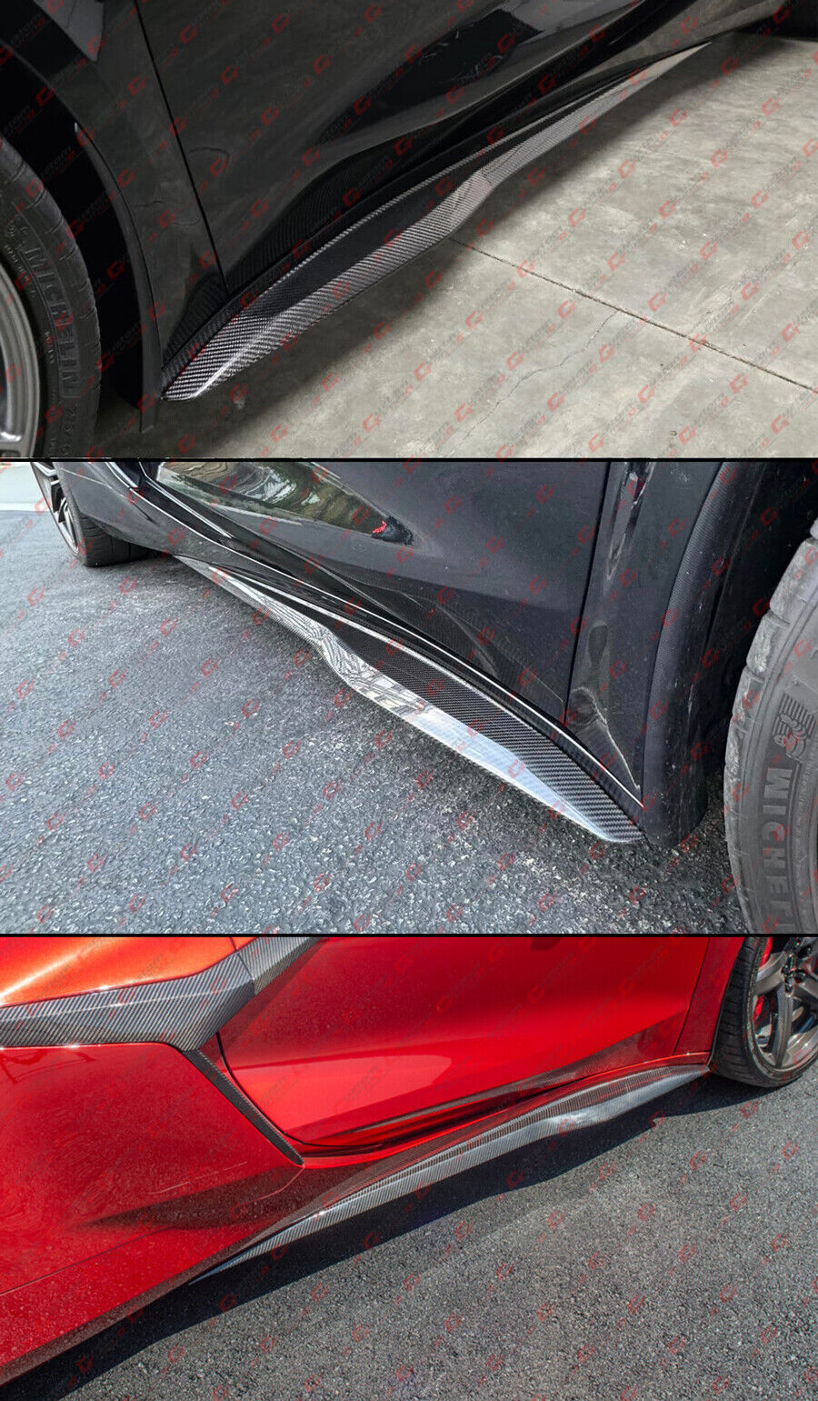 For 2023-2025 Corvette C8 Z06 Carbon Fiber Z07 Style Replacement Side Skirt Splitter - Image 5