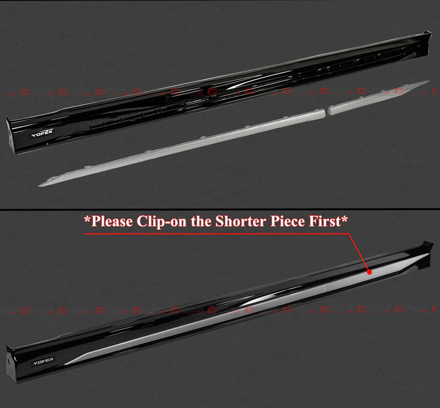For 2023-2026 Honda Accord Black Add On Side Skirt Extension - Silver Trim - Image 4