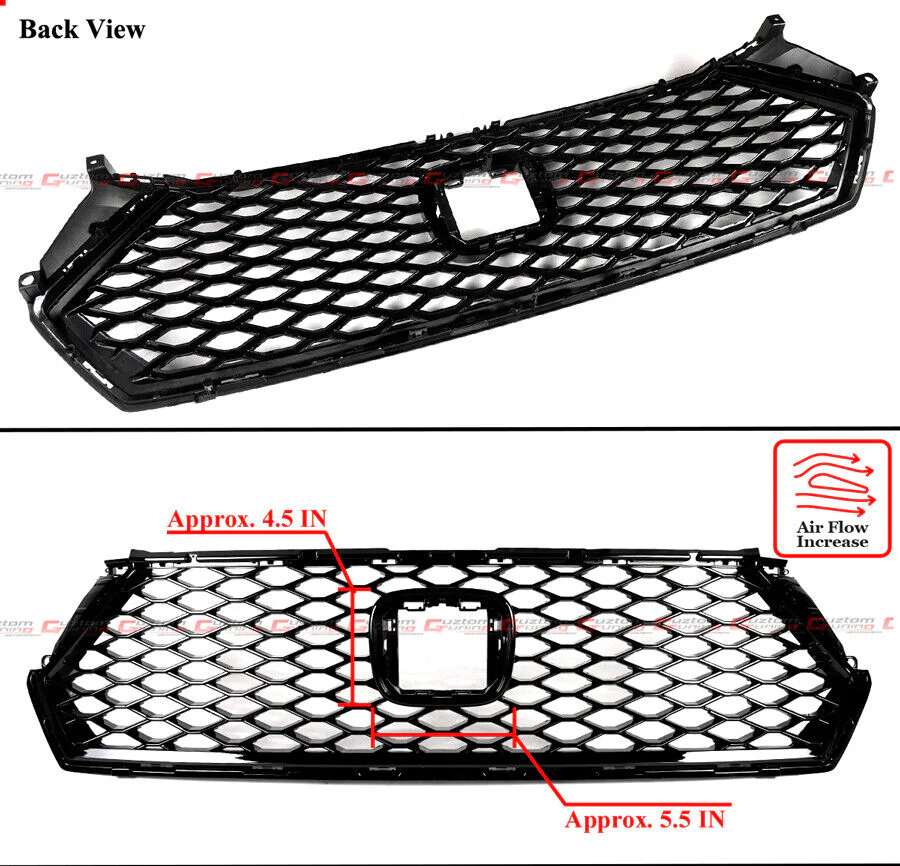 For 2023-2026 Honda Accord Front Bumper Grille Radiator Gloss Black - Image 2