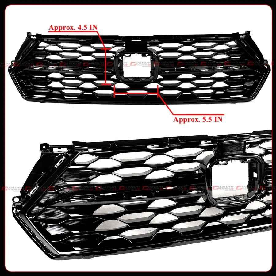 For 2023-2026 Honda Accord Yofer Black Front Mesh Grill Grille - Urban Gray Trim - Image 8