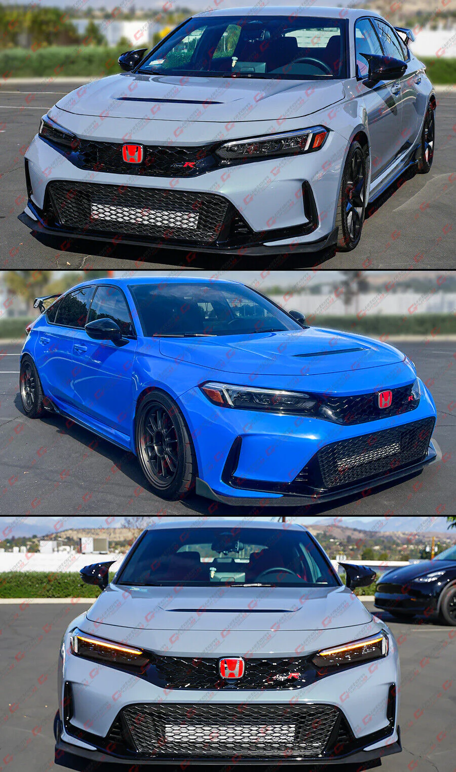 For 2023-2025 Honda Civic Type-R FL5 AG Style PU Front Bumper Lip Spoiler Splitter - Image 4