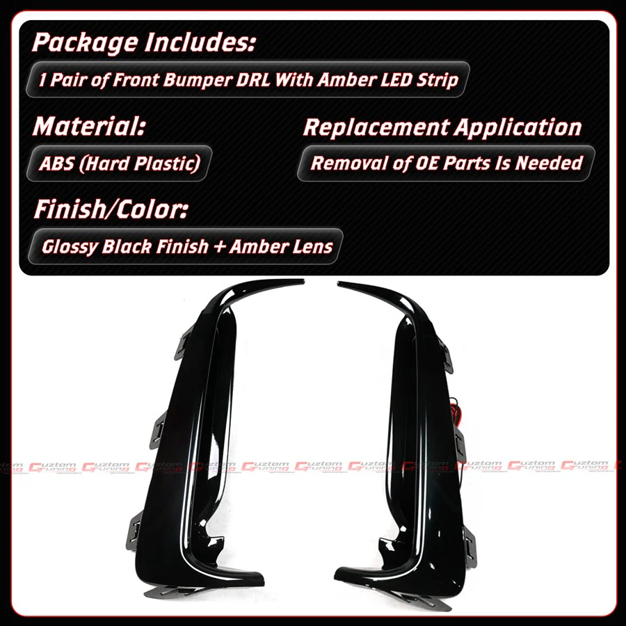 For 2023-2026 Honda Civic Type-R FL5 Amber Front Bumper Replacement LED DRL Fog Light - Image 4