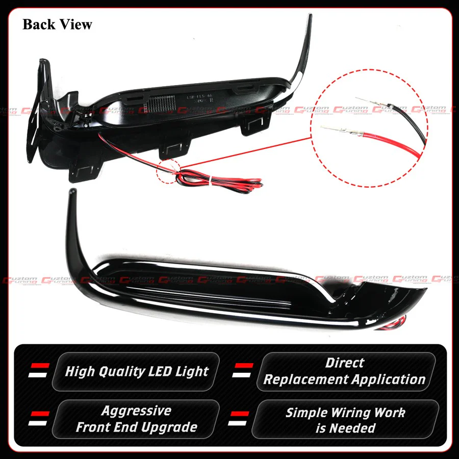 For 2023-2026 Honda Civic Type-R FL5 Amber Front Bumper Replacement LED DRL Fog Light - Image 5