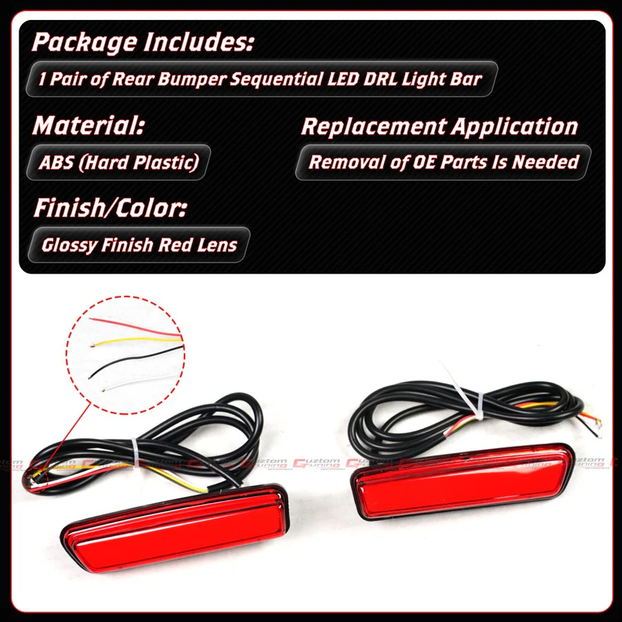 For 2023-2026 Honda Civic Type-R FL5 Rear Bumper Sequential LED DRL Side Reflector Light - Image 4