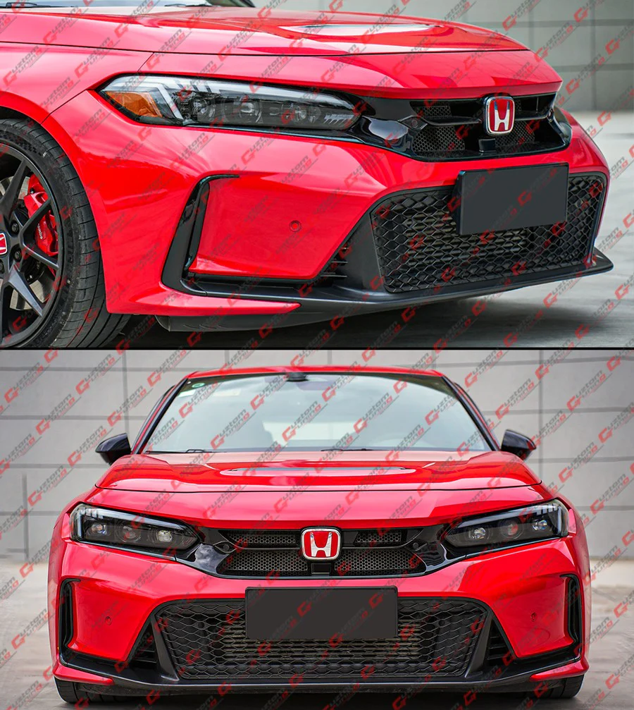 For 2023-2026 Honda Civic Type-R FL5 V Style Front Grill Grille W/ Full Carbon Fiber Mesh - Image 8
