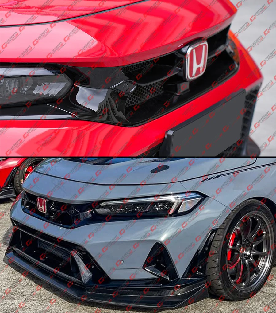 For 2023-2026 Honda Civic Type-R FL5 V Style Front Grill Grille W/ Full Carbon Fiber Mesh - Image 9