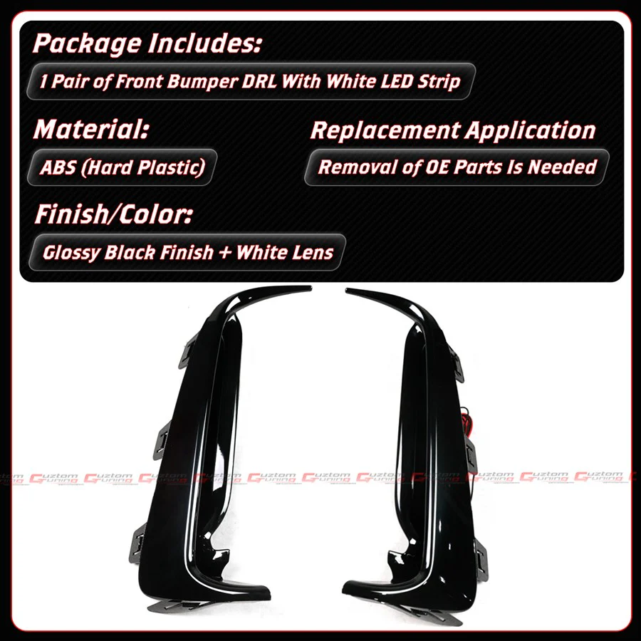 For 2023-2026 Honda Civic Type-R FL5 White Front Bumper Replacement LED DRL Fog Light - Image 4