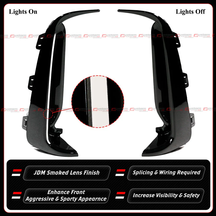 For 2023-2026 Honda Civic Type-R FL5 White Front Bumper Replacement LED DRL Fog Light - Image 6