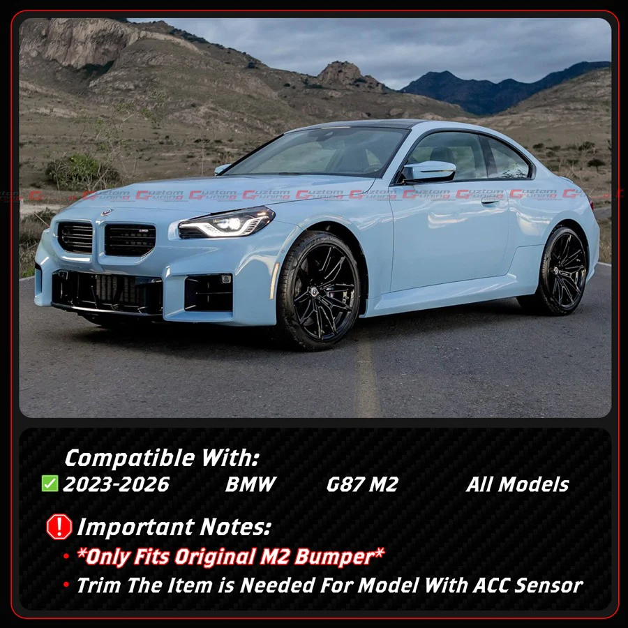 For 2023-2026 BMW G87 M2 Front Bumper Grille Radiator Bug Shield Mesh Cover 5pc - Image 2