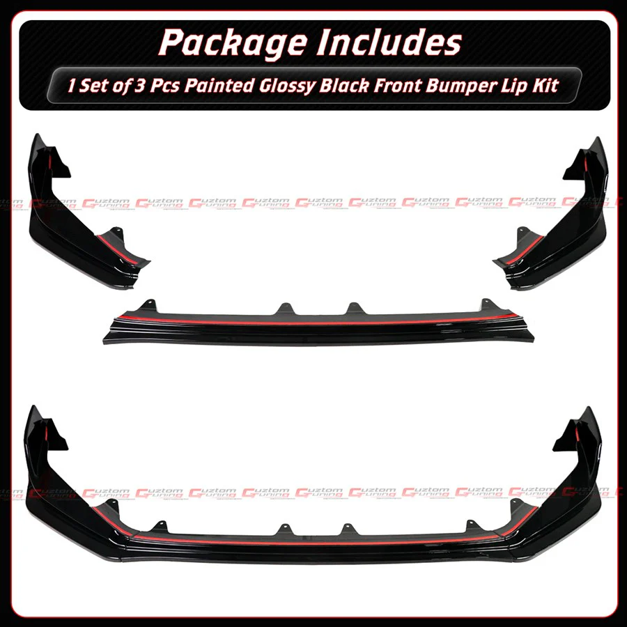 For 2023-2026 Honda Civic Type R FL5 MM Style Gloss Black Front Bumper Lip Spoiler - Image 4