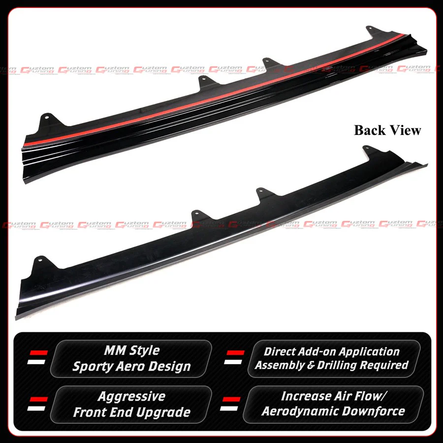 For 2023-2026 Honda Civic Type R FL5 MM Style Gloss Black Front Bumper Lip Spoiler - Image 5