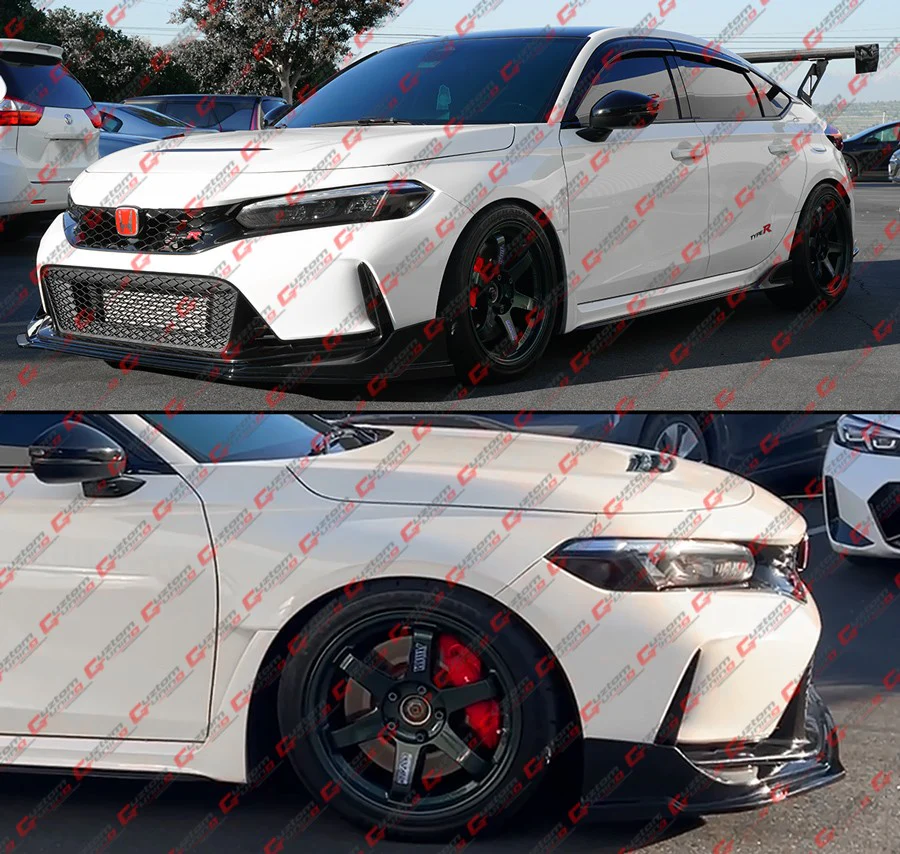 For 2023-2026 Honda Civic Type R FL5 MM Style Gloss Black Front Bumper Lip Spoiler - Image 8