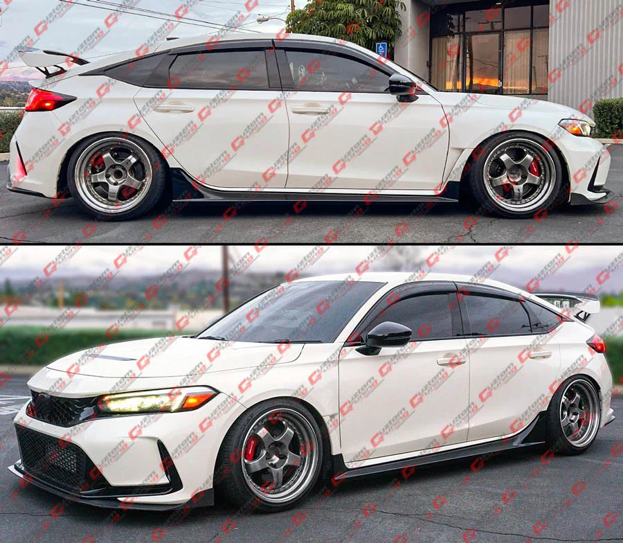For 2023-2026 Honda Civic Type-R FL5 MU Style Gloss Black Side Skirt Extension - Image 8