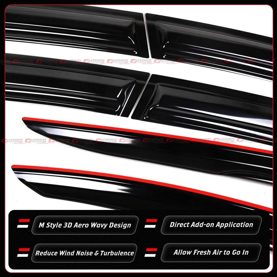 For 2023-2026 Toyota Prius XW60 M Style Window Visor Rain Guard Deflector - Image 5