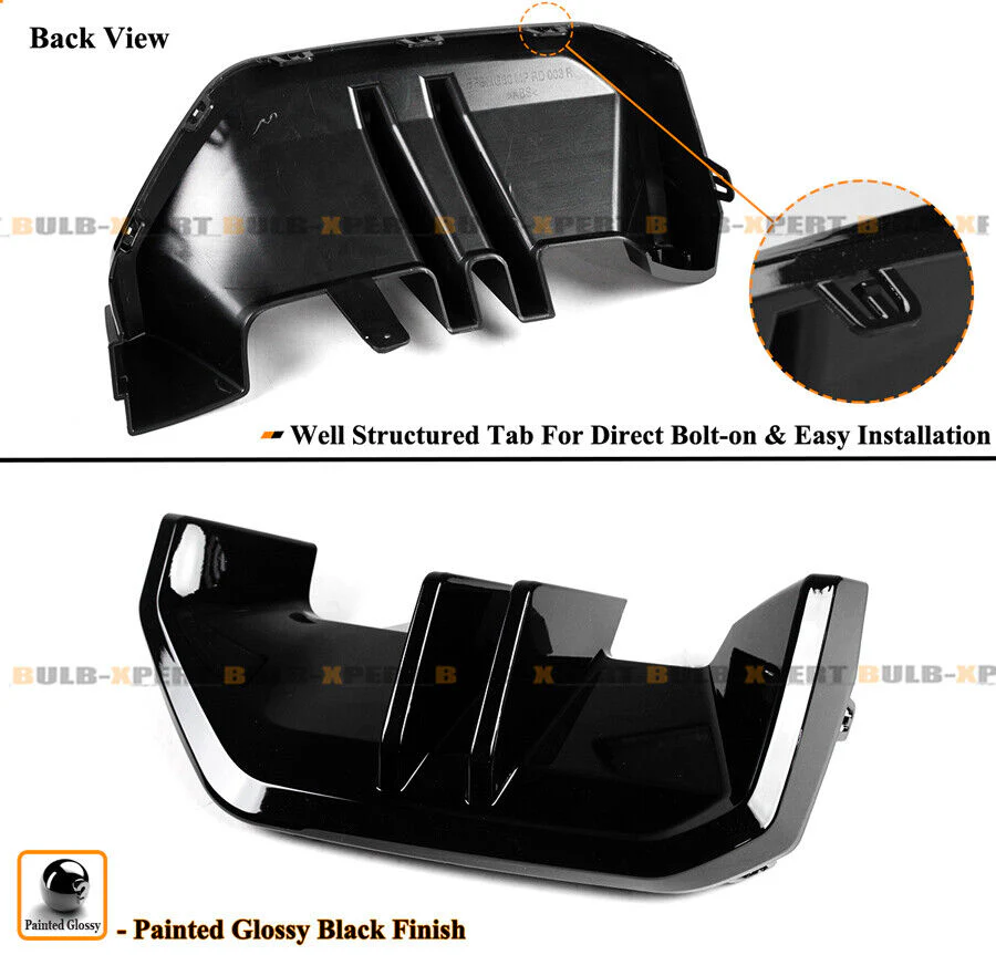 For 2024-2026 BMW G60 530i i5 M Sport MP Style Gloss Black Rear Bumper Diffuser Kit - Image 4