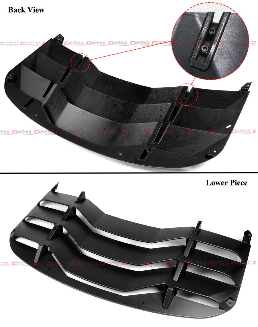 For 2024-2025 Ford Mustang Coupe Matte Black Rear Window Windshield Louver Cover - Image 4