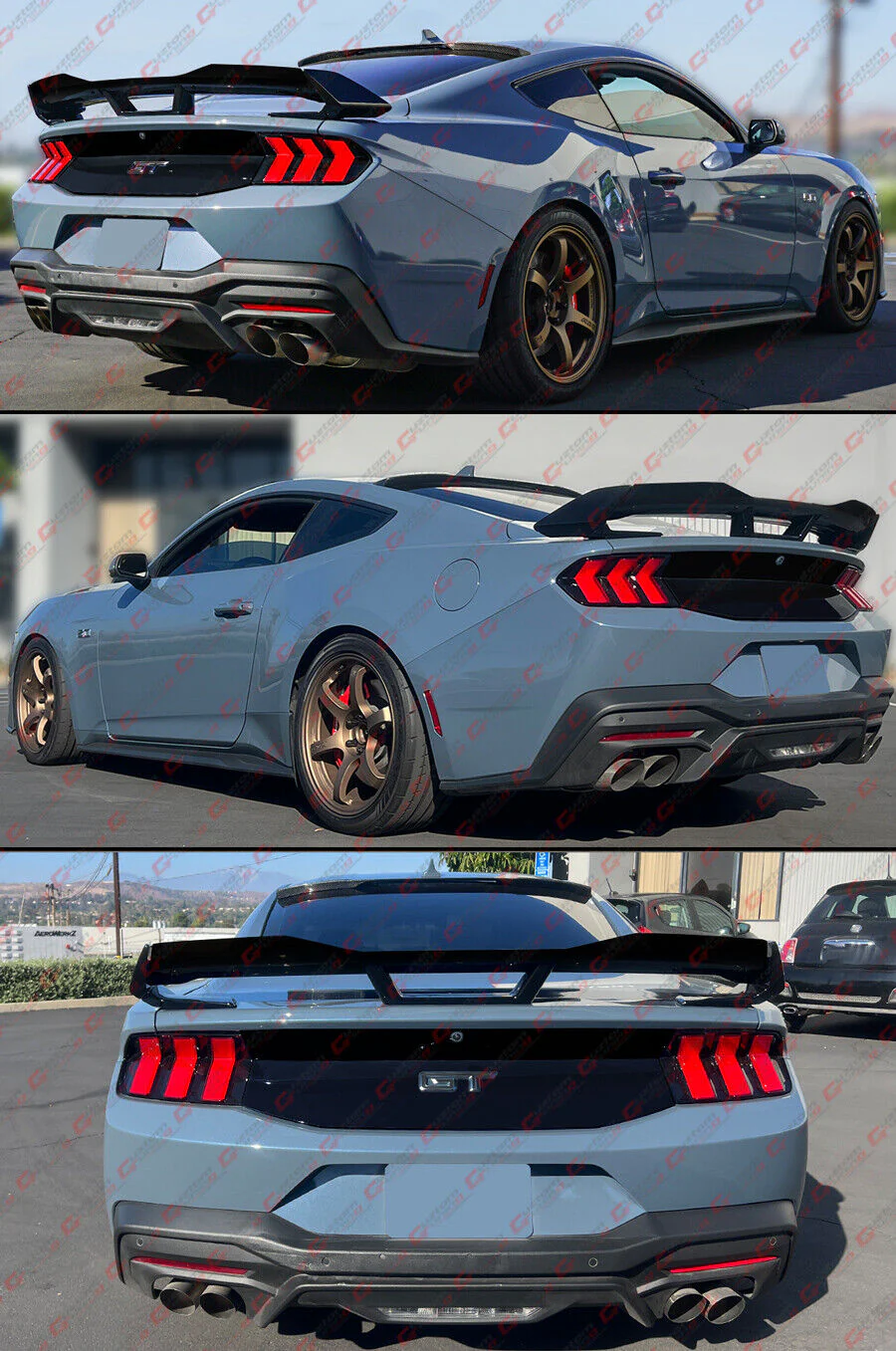 For 2024-2025 Ford Mustang GT DH S650 Gloss Black Rear Trunk Decklid Panel Cover Trim - Image 4