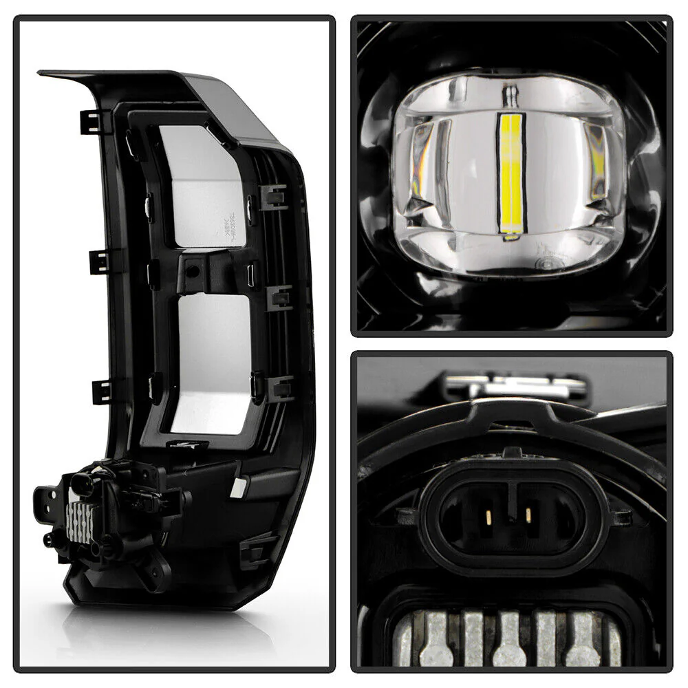 For 2024-2025 GMC Sierra 2500HD 3500HD LED Bumper Fog Lights Lamps w/ Switch Set - Image 4