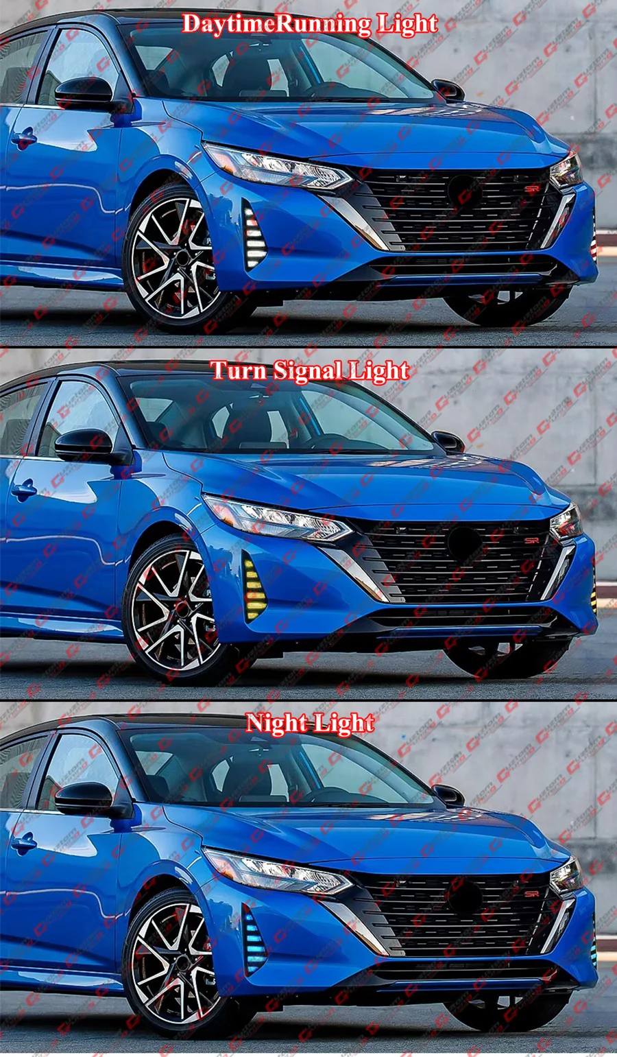 For 2024-2025 Nissan Sentra V2 Tri-Color LED DRL Sequential Day Time Running Light - Image 8