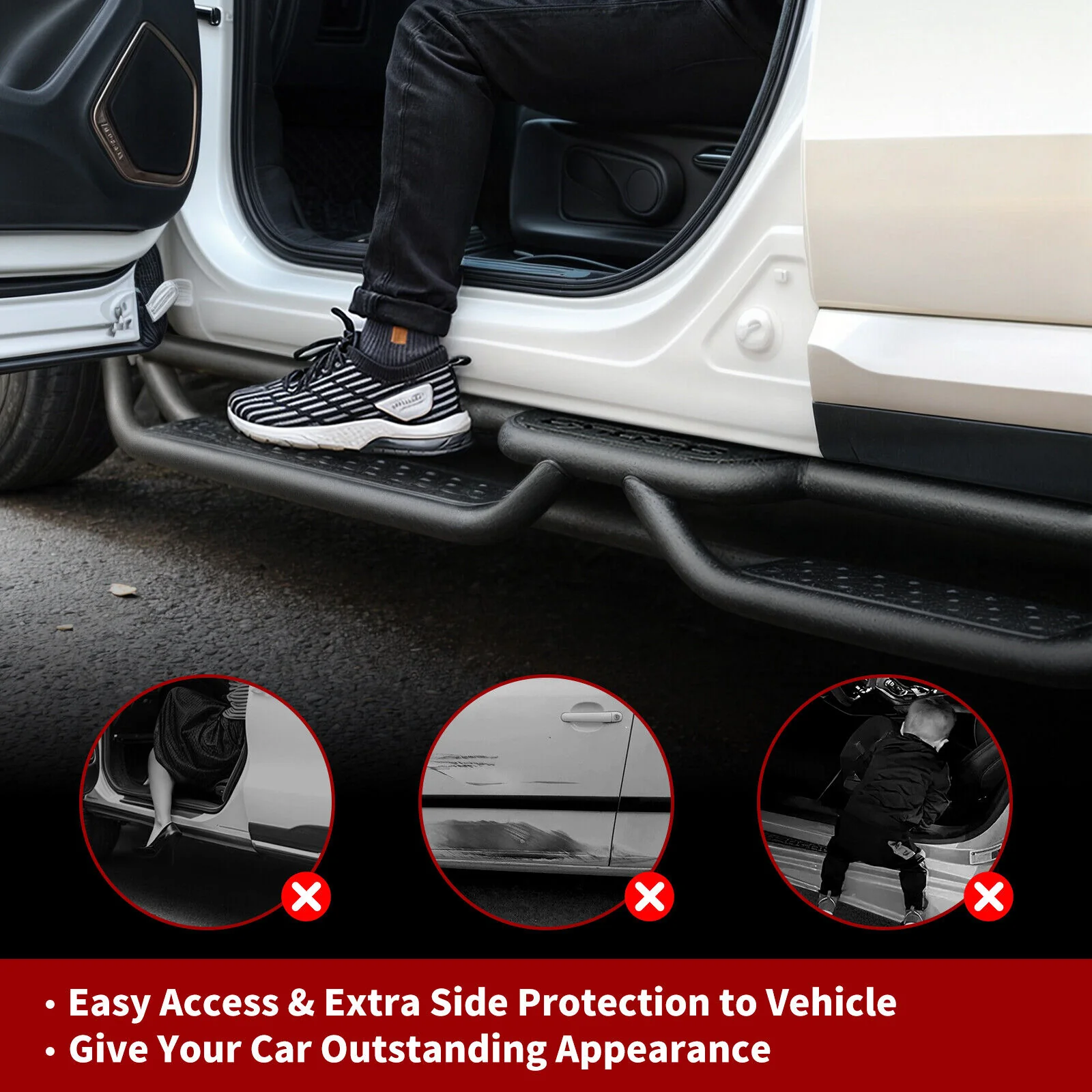 For 2024-2026 Toyota Tacoma Double/Crew Cab 6" Running Boards Nerf Bar Side Step - Image 3