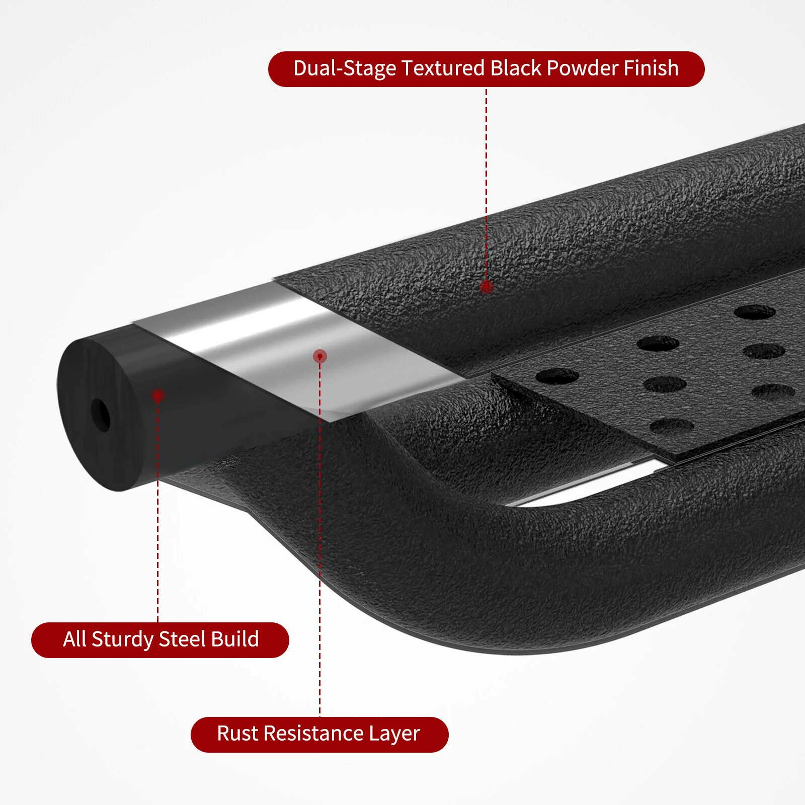 For 2024-2026 Toyota Tacoma Double/Crew Cab 6" Running Boards Nerf Bar Side Step - Image 6