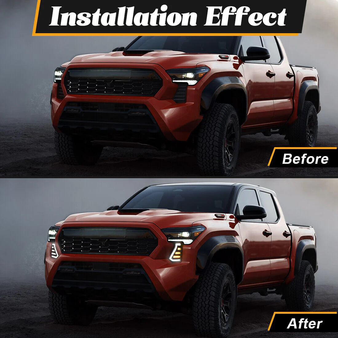 For 2024-2026+ Toyota Tacoma LED DRL Daytime Running Light Turn Signal Fog Lamp - Image 2