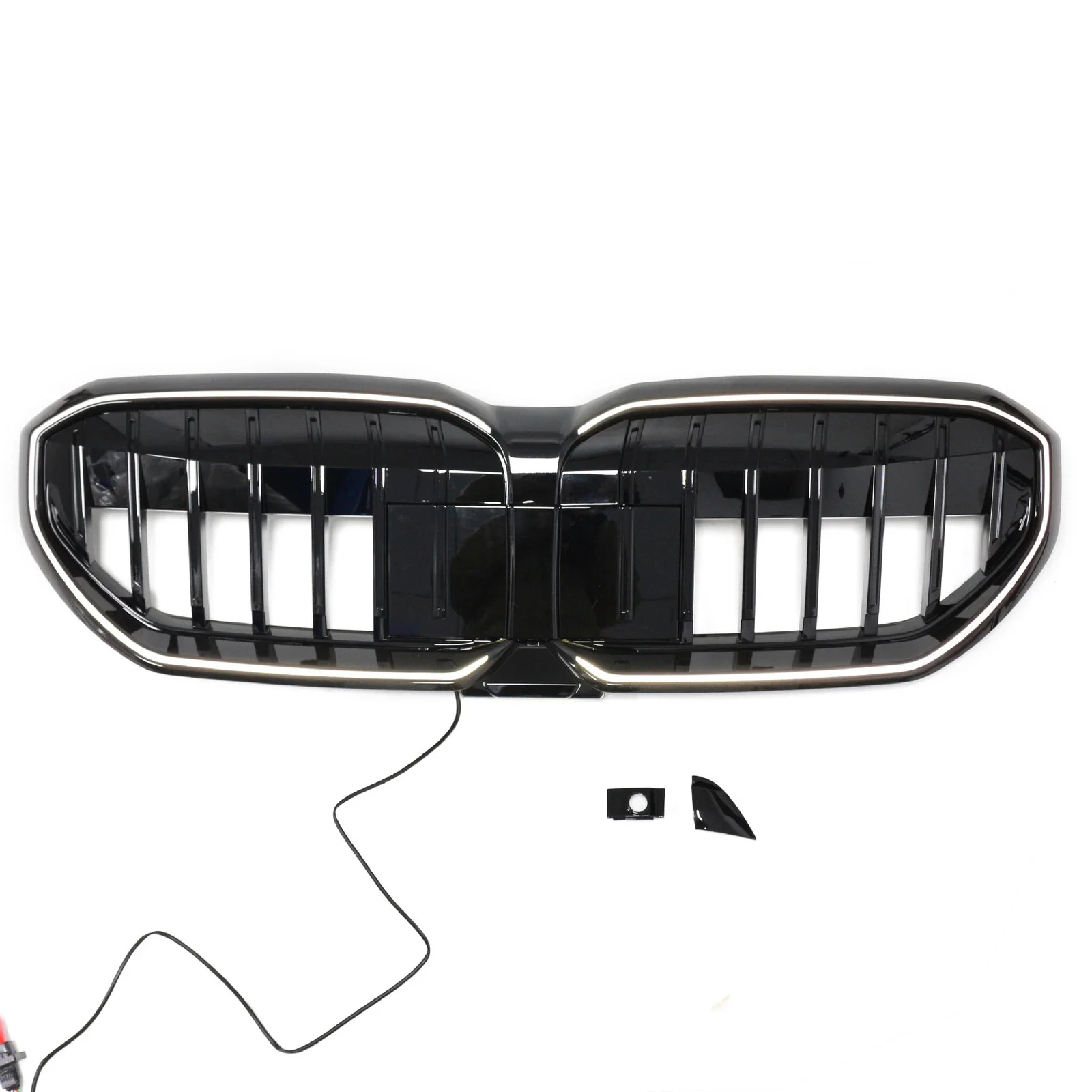 For 2024-2026 BMW 5 Series G60 Front LED Grille Bumper Upper Grill Radiator Gloss Black - Image 3