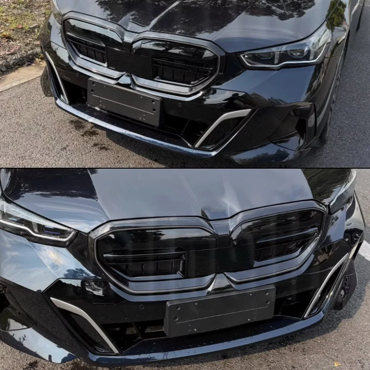 For 2024-2026 BMW 5-Series I5 G60 G61 M60 Gloss Black Front Kidney Grille w/ LED Light - Image 4