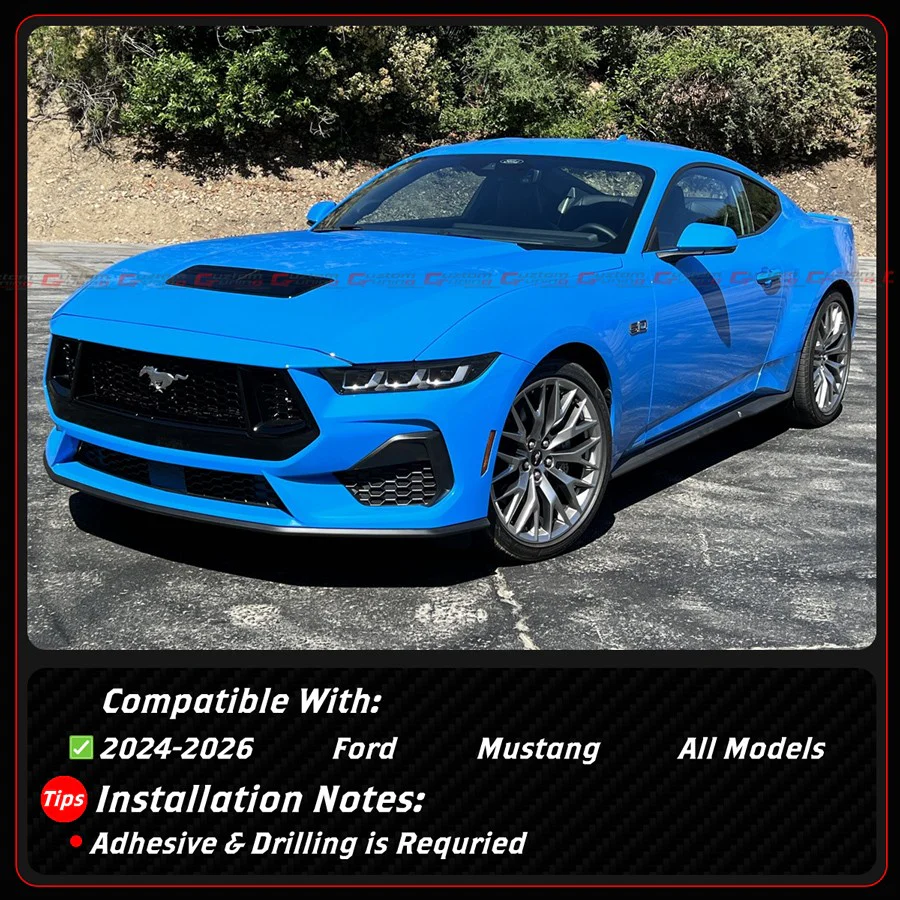 For 2024-2026 Ford Mustang S650 GT Coupe V2 Winglet Black Side Skirt Extension Splitter - Image 3