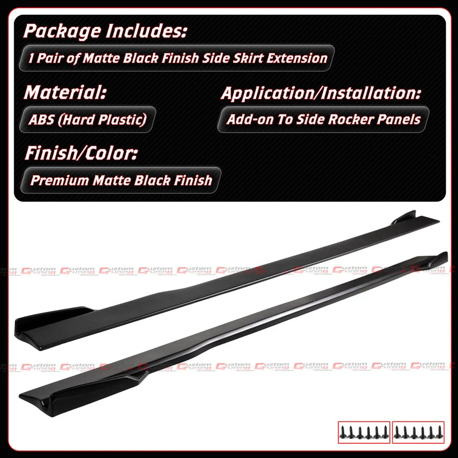 For 2024-2026 Ford Mustang S650 GT Coupe V2 Winglet Black Side Skirt Extension Splitter - Image 4