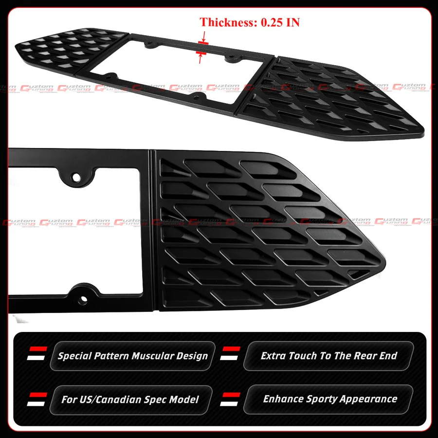 For 2024-2026 Ford Mustang S650 Matt Black Rear License Plate Frame Holder Panel - Image 5